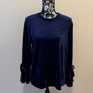 Philosophy Navy Blue Velvet Top